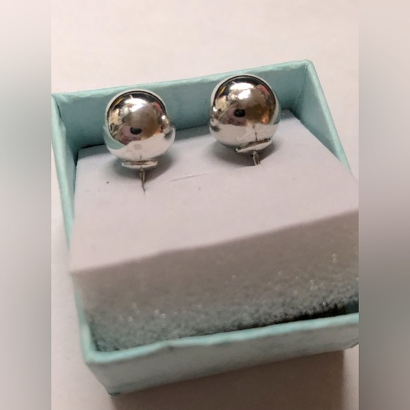 Vintage 925 Sterling Silver Round Stud Earrings - Picture 3 of 5